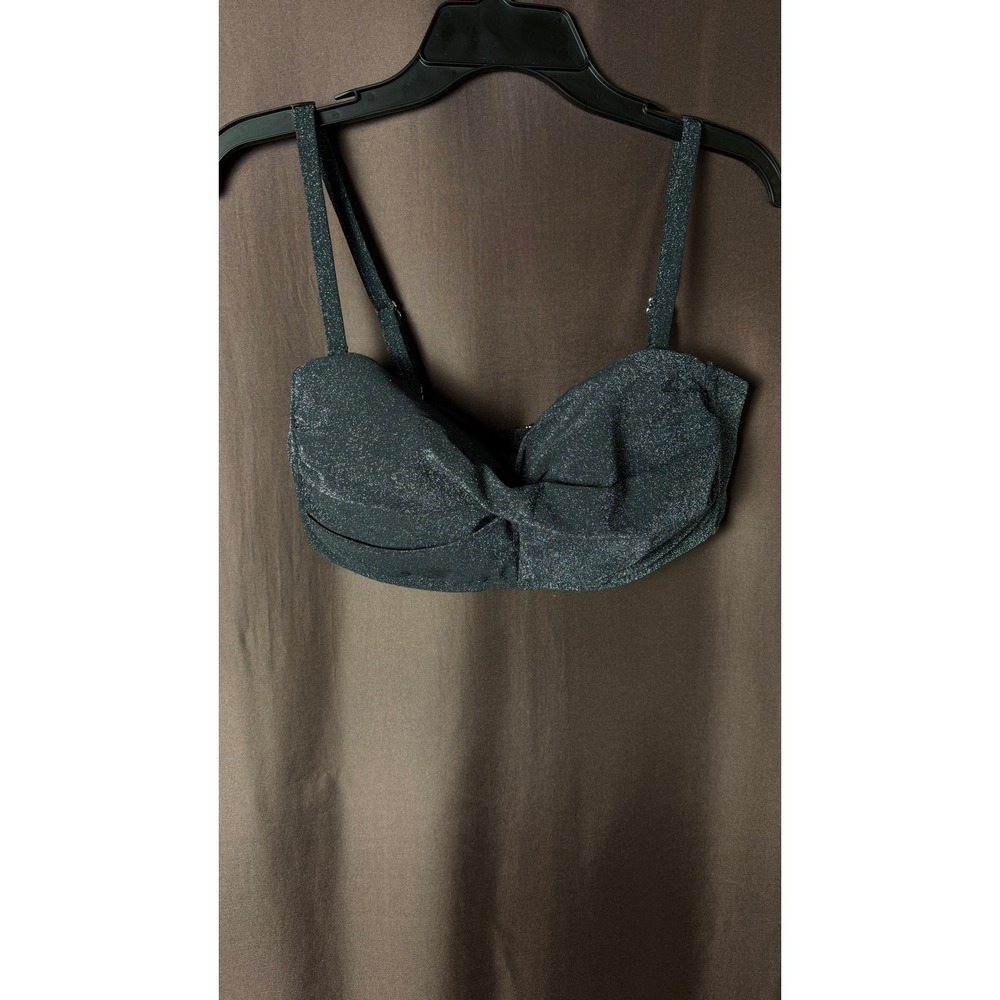 Lands' End Women's 8 Chlorine Resistant Shine Underwire Twist Front Bikini Top